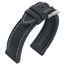 Segeltuch Struktur Uhrenarmband FKM Gummi Schwarz