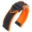 Segeltuch Struktur Uhrenarmband FKM Gummi Schwarz Orange