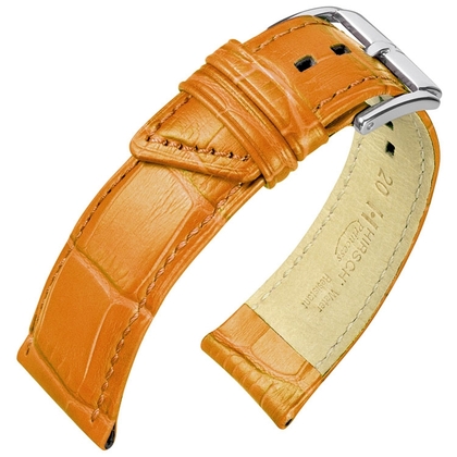 Hirsch Princess Uhrenarmband Alligatorgrain Orange