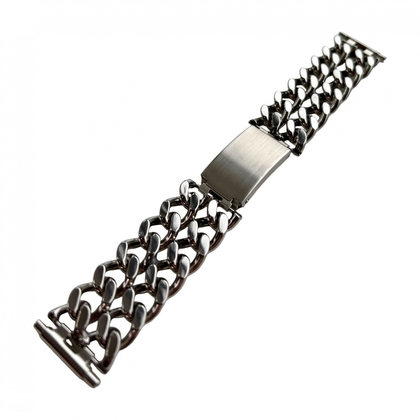 Expandro Double Chain Link Stahl Uhrenarmband 722/22 - Vintage New Old Stock 1970er Jahre