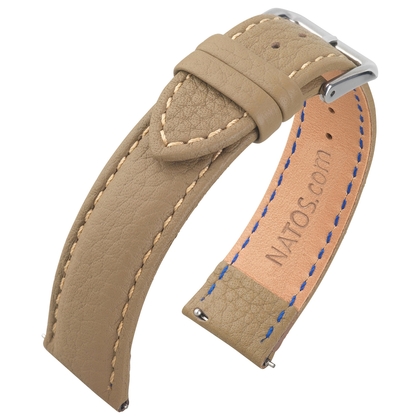 Litschi Muster Uhrenarmband Leder Taupe