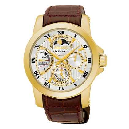 Seiko Premier Uhrenarmband SRX014P1 Leder Braun