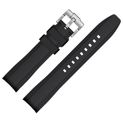 Gummi Uhrenarmband für MoonSwatch Schwarz