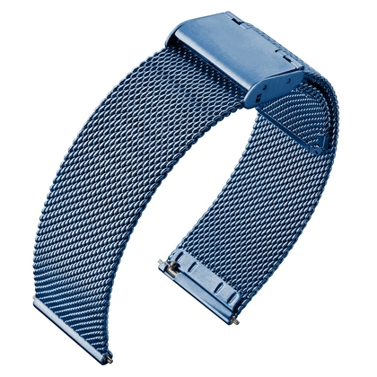 Milanaise Mesh Uhrenarmband 0.6 Fein Gewebter Stahl Blau