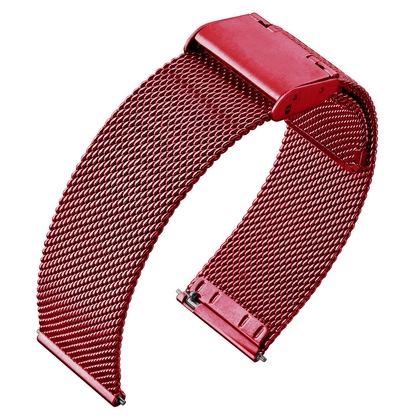 Milanaise Mesh Uhrenarmband 0.6 Fein Gewebter Stahl Weinrot