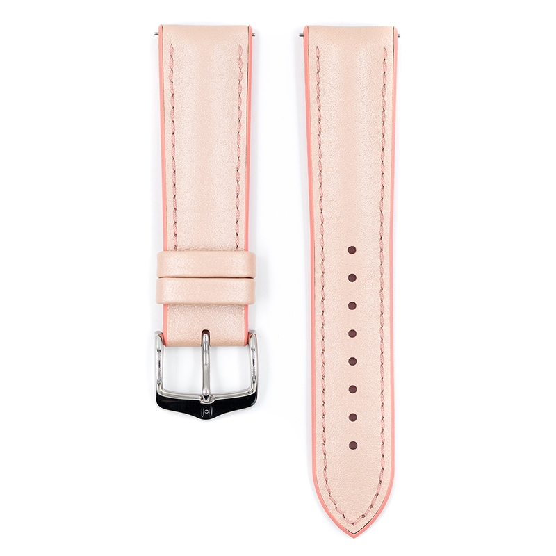 Hirsch Lindsey Performance Uhrenarmband Leder Rosa / Kautschuk Aprikose