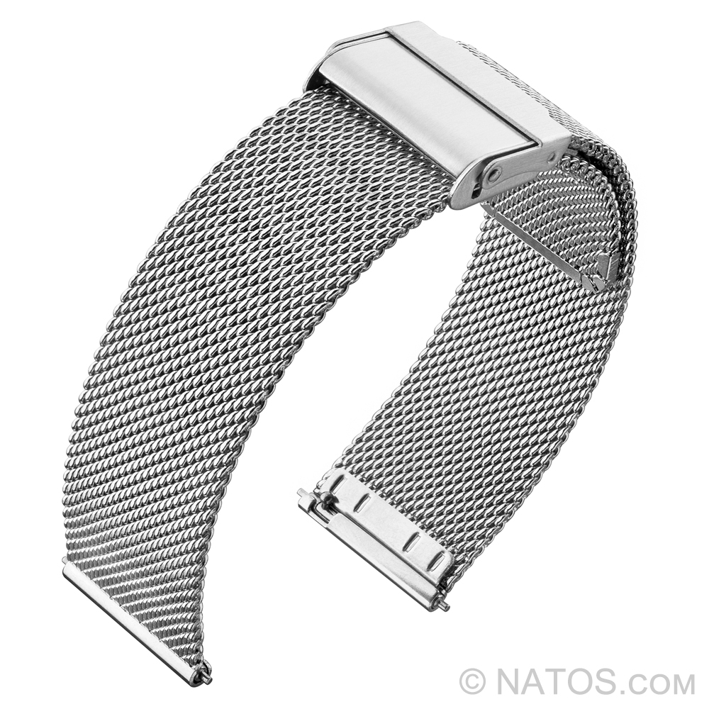 Milanaise Mesh Uhrenarmband 0.6 Fein Gewebter Stahl mit Sicherheitsverschluss