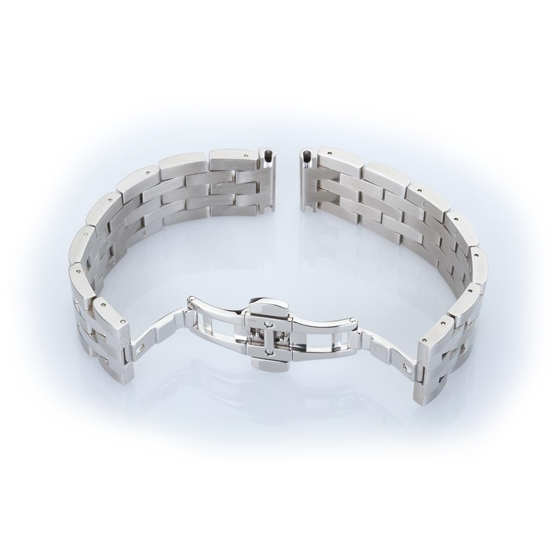 Glieder-Uhrenarmband mit Schmetterlingsschliesse Rostfreier Stahl