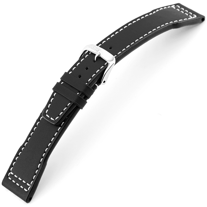 Rios Blizzard Uhrenarmband für IWC Kalbsleder Schwarz