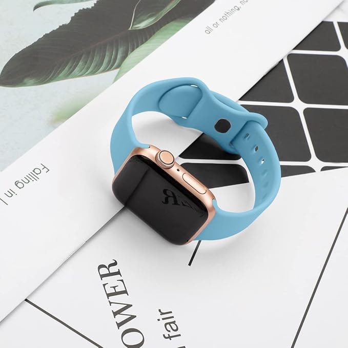Apple Watch Uhrenarmband Gummi Hellblau