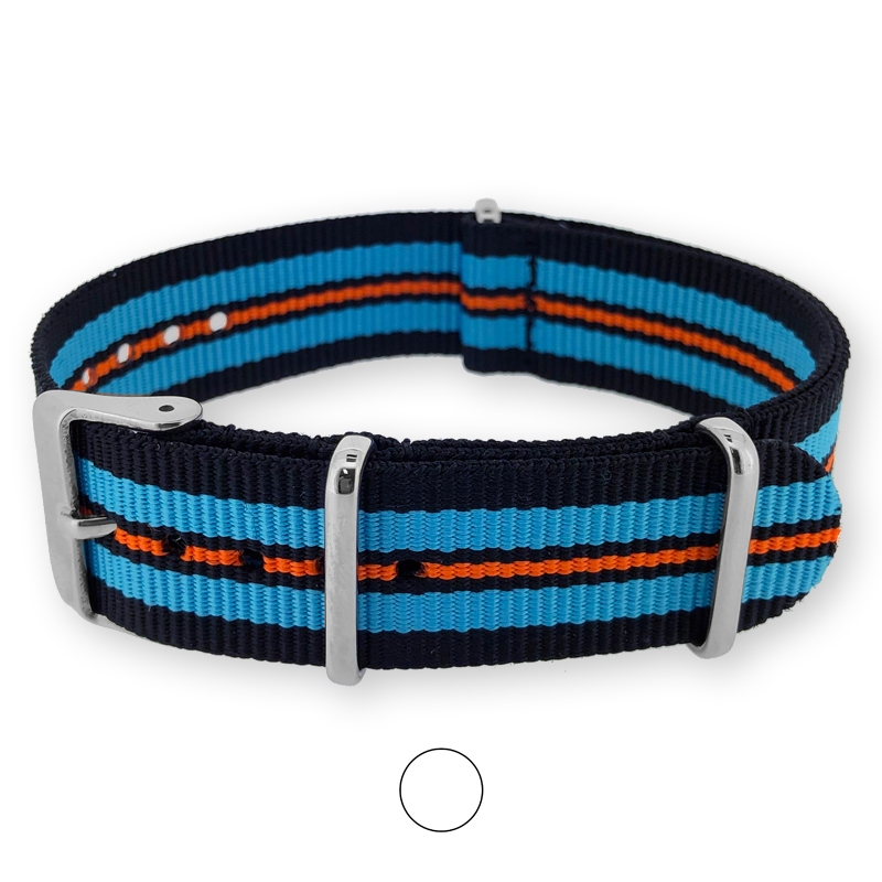 Schwarz Himmelblau Orange NATO Uhrenarmband G10 Military Nylon Strap