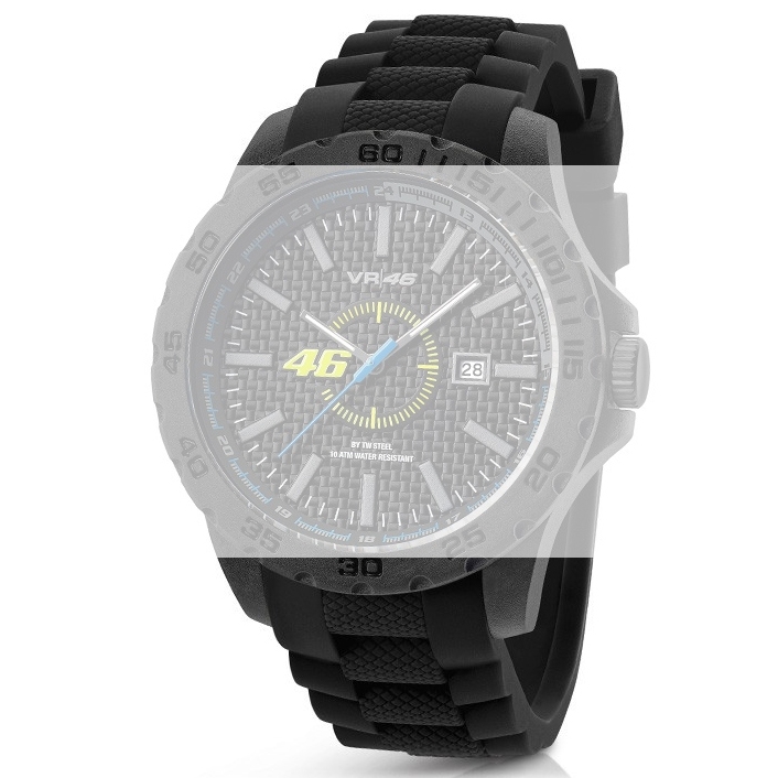 TW Steel VR8 Valentino Rossi VR|46 Uhrenarmband - Gummi Schwarz 22mm