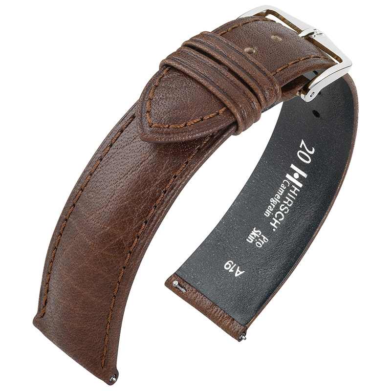 Hirsch Camelgrain Uhrenarmband Pro Skin Antiallergisch Braun