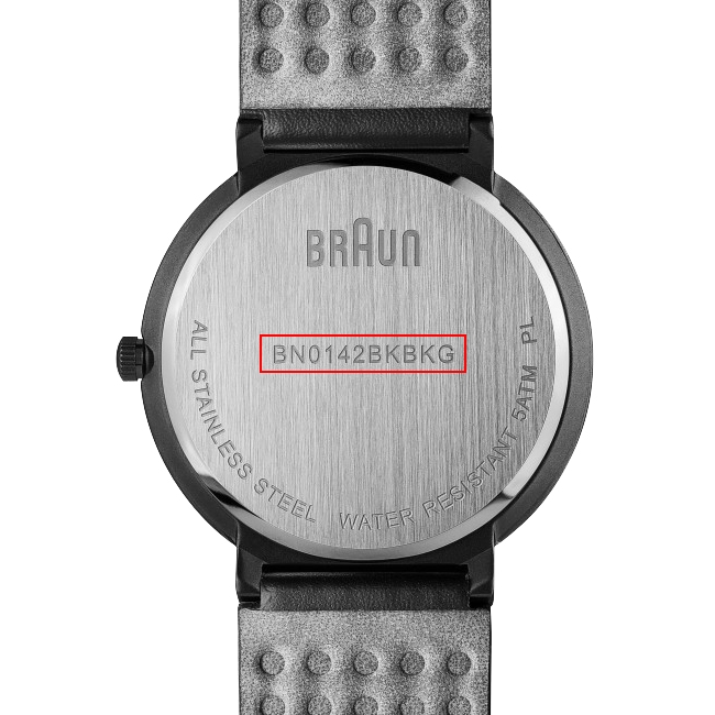 Braun Uhrenarmband für BN0142BKBKG - Leder Schwarz