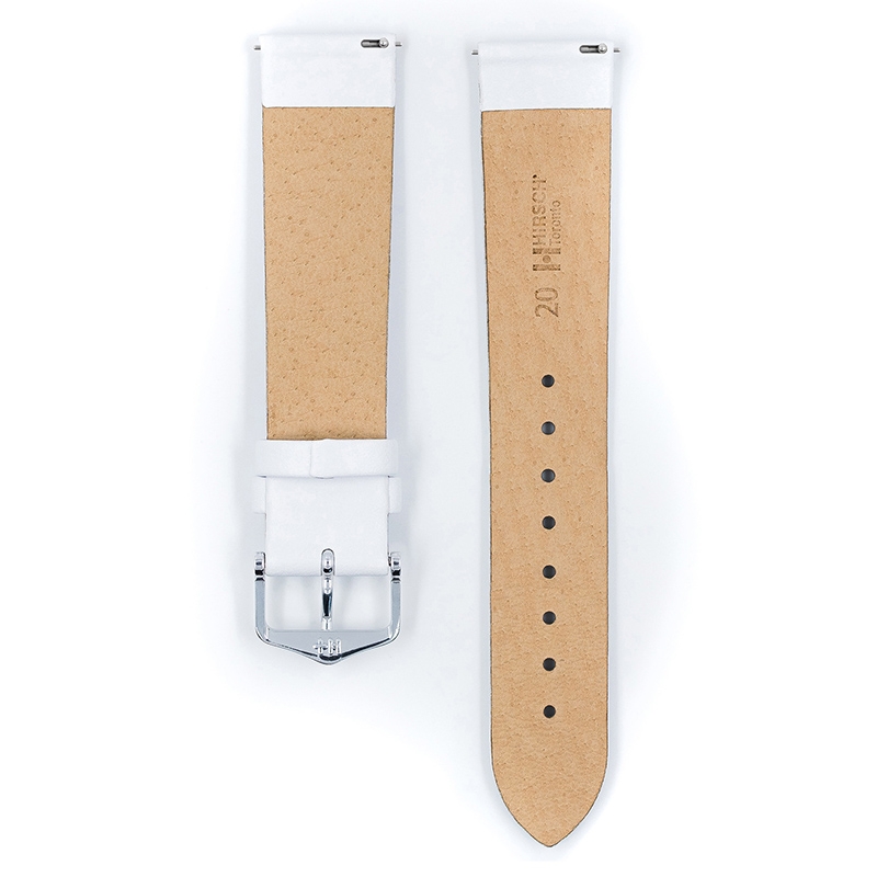 Hirsch Toronto Uhrenarmband Italienisches Kalbsleder Weiss