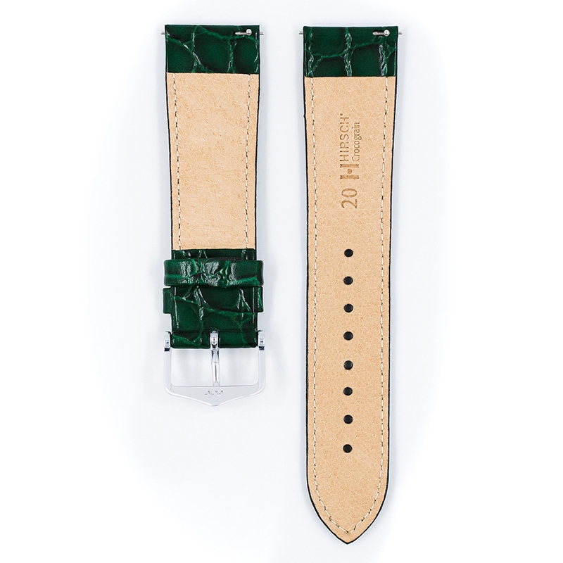 Hirsch Crocograin Uhrenarmband Grün