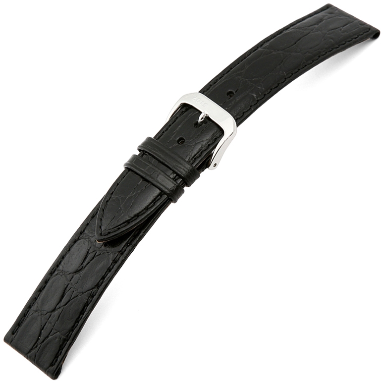 Happel Bahia Crocograin Uhrenarmband Schwarz