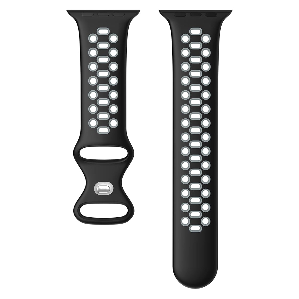Apple Watch Sportives Uhrenarmband Gummi Schwarz Grau