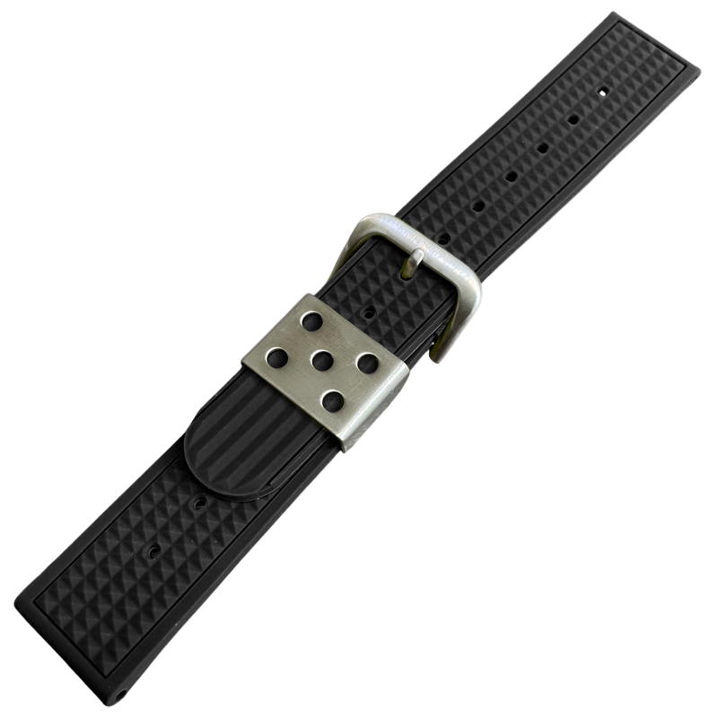 Waffle Strap Uhrenarmband Gummi Schwarz