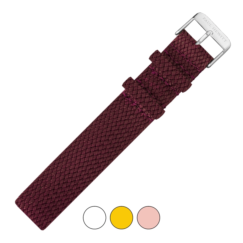 Paul Hewitt Perlon Uhrenarmband Dunkelrot 20mm