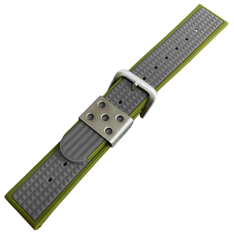 Waffle Strap Uhrenarmband Gummi Grün Grau