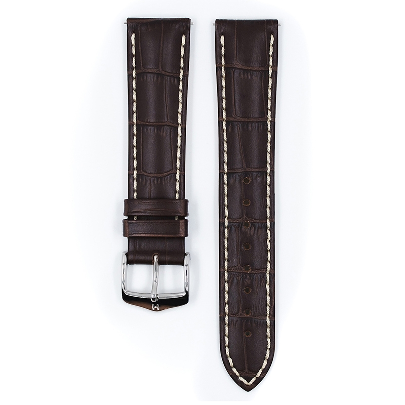 Hirsch Modena Uhrenarmband Alligatorgrain Braun