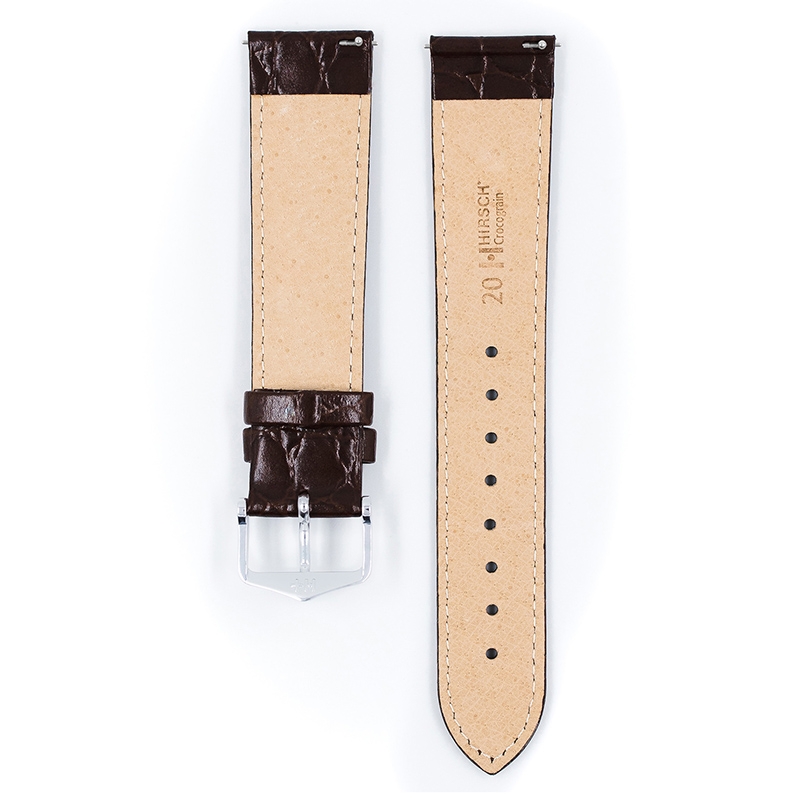 Hirsch Crocograin Uhrenarmband Braun