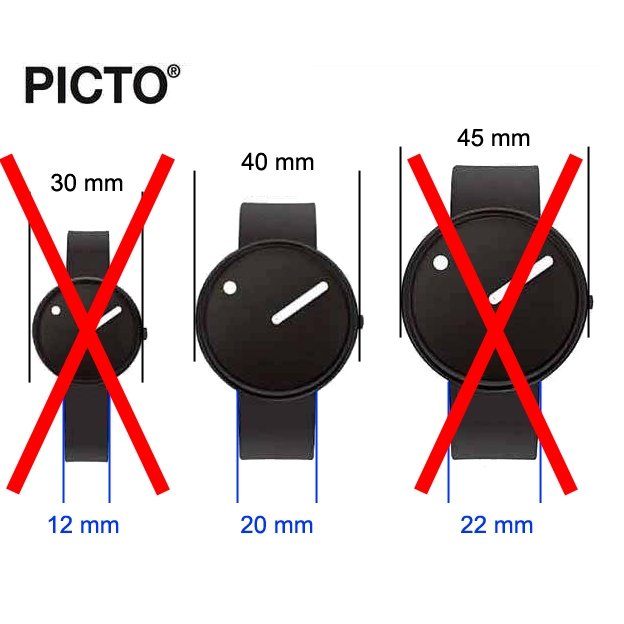 Picto Uhrenarmband Gummi Rot - 20mm