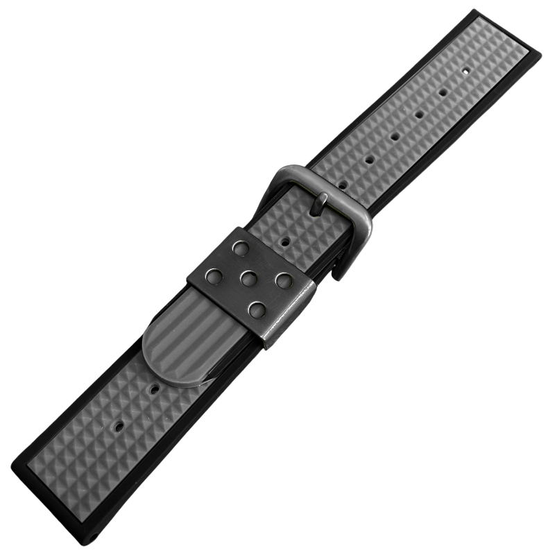 Waffle Strap Uhrenarmband Gummi Schwarz Grau