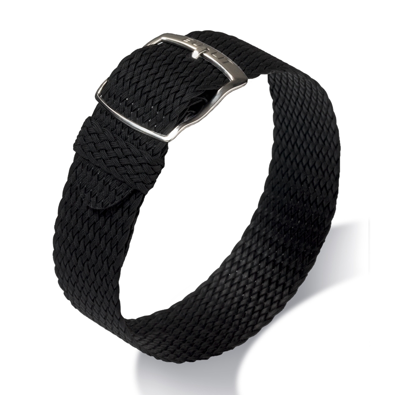 Eulit Perlon Uhrenarmband Panama Schwarz