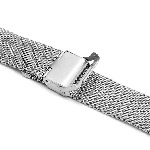 Milanaise Mesh Uhrenarmband 0.6 Fein Gewebter Stahl mit Sicherheitsverschluss