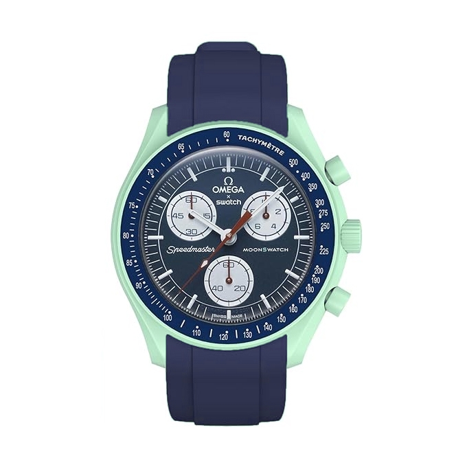 Gummi Uhrenarmband für MoonSwatch Blau
