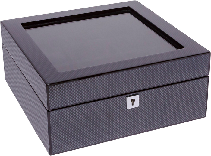 La Royale Napoli Uhrenbox Carbon mit Fenster - 6 Uhren