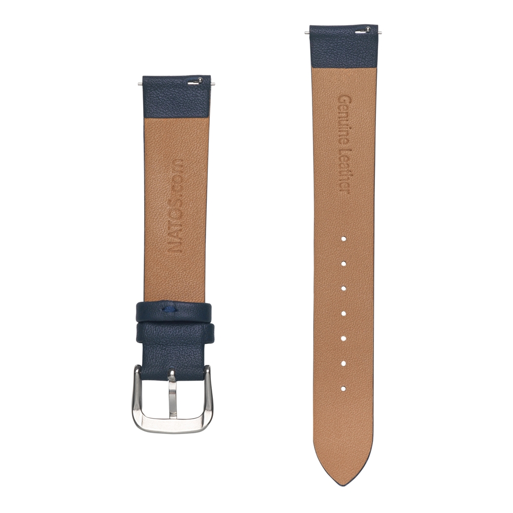 Leder Uhrenarmband ohne Naht Dunkelblau
