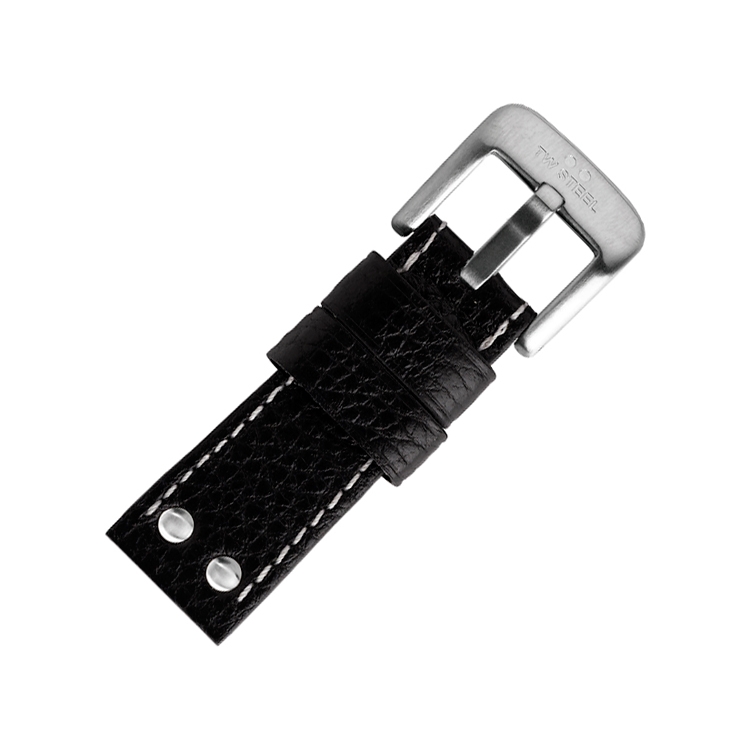 TW Steel HALBES und EXTRA KURZES Uhrenarmband - Schwarz 22mm