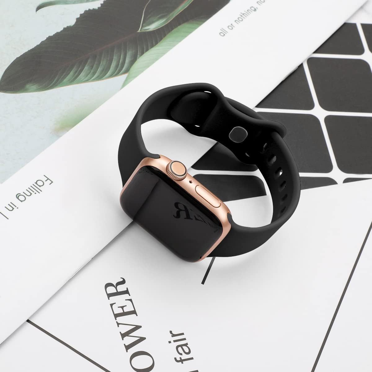 Apple Watch Uhrenarmband Gummi Schwarz
