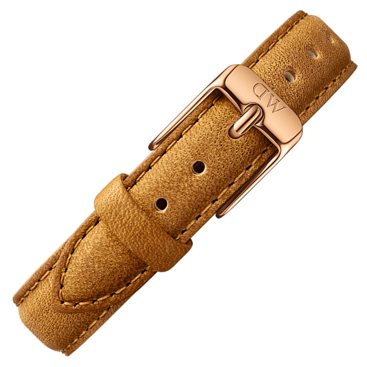 Daniel Wellington 12mm Petite Durham Uhrenarmband Leder Braun mit Roséschliesse