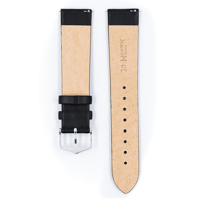 Hirsch Toronto Uhrenarmband Italienisches Kalbsleder Schwarz