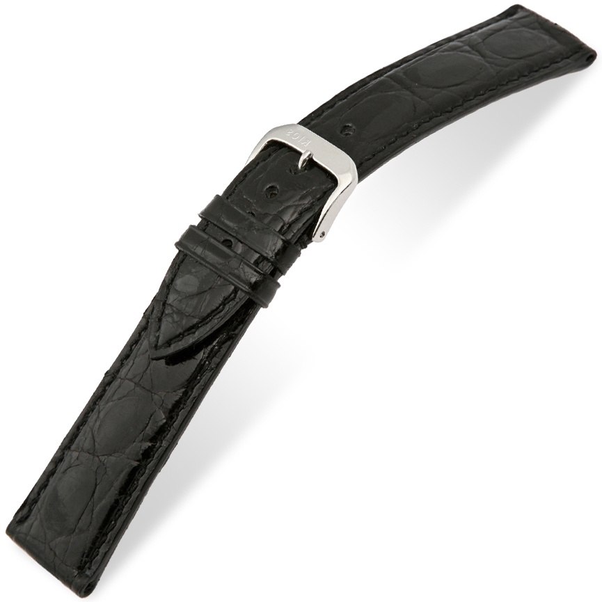 Rios Lord Uhrenarmband Krokodilleder Schwarz