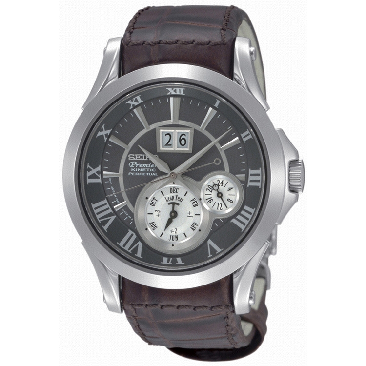 Seiko Premier Uhrenarmband SNP025P1 Leder Braun