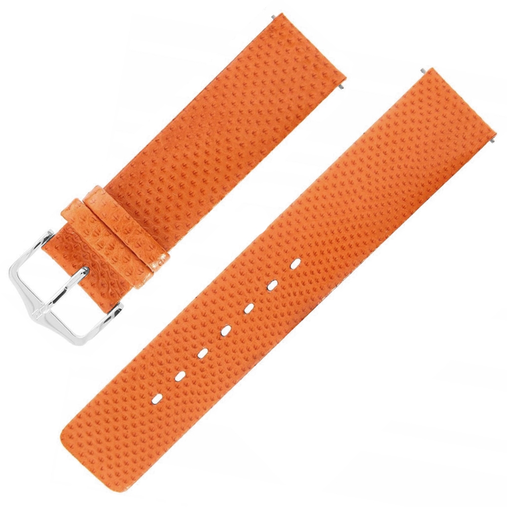 Hirsch Aqualino Uhrenarmband Schlangenleder Orange