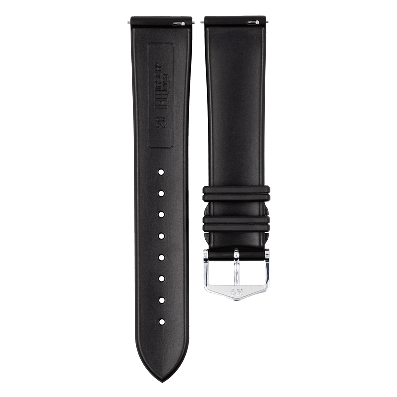 Hirsch Hevea Uhrenarmband Kautschuk Schwarz