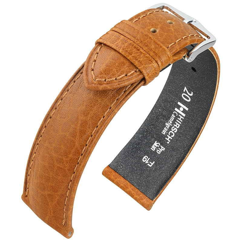 OFFENER ANSATZ: Hirsch Camelgrain Uhrenarmband Pro Skin Antiallergisch Honig