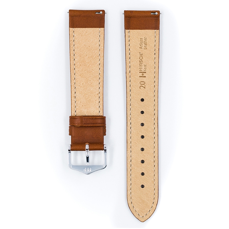 Hirsch Kent Artisan Uhrenarmband Italienisches Kalbsleder Goldbraun