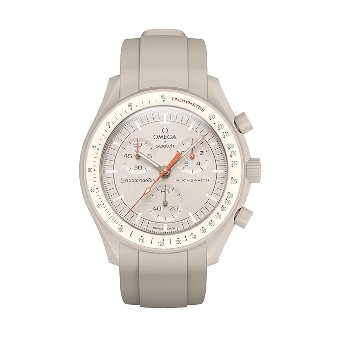 Gummi Uhrenarmband für MoonSwatch Beige