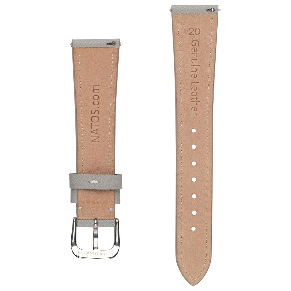 Saffiano Uhrenarmband Kalbsleder Grau