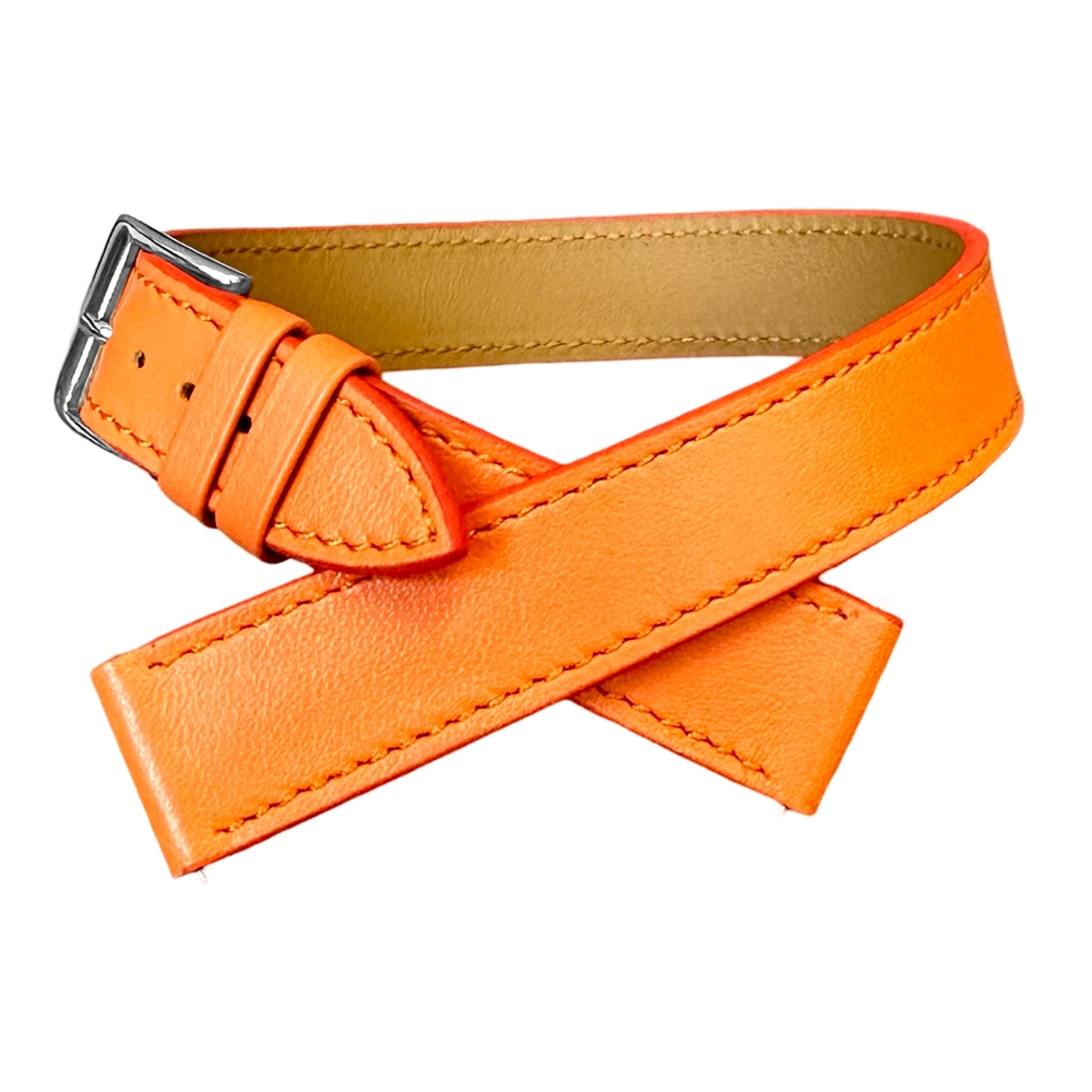 LIC Double Tour Typ Hermes Wickel Uhrenarmband Nappa Kalbsleder Orange