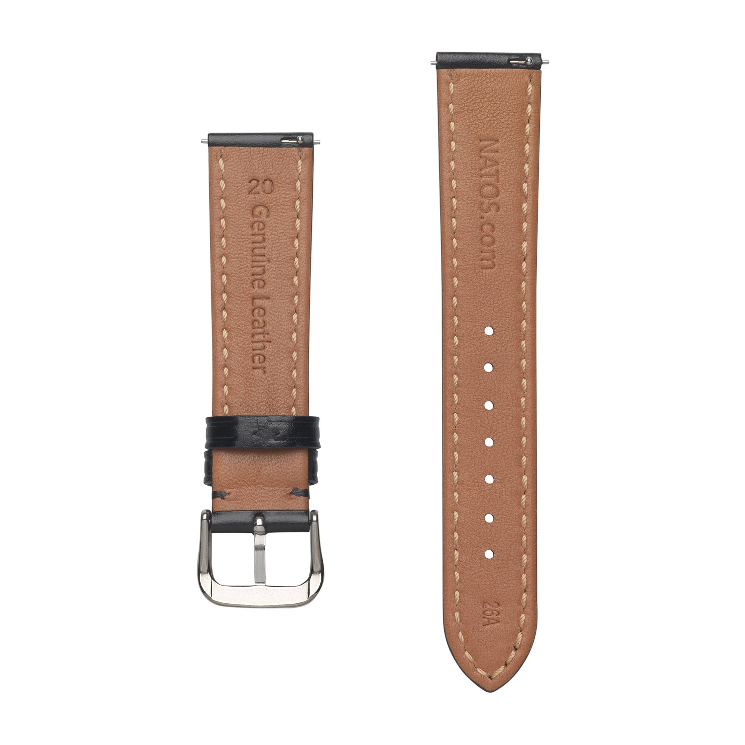 Uhrenarmband Italienisches Kalbsleder Schwarz