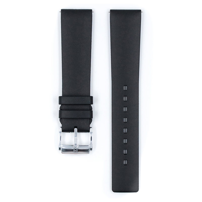 Hirsch Pure Uhrenarmband Premium Kautschuk Schwarz