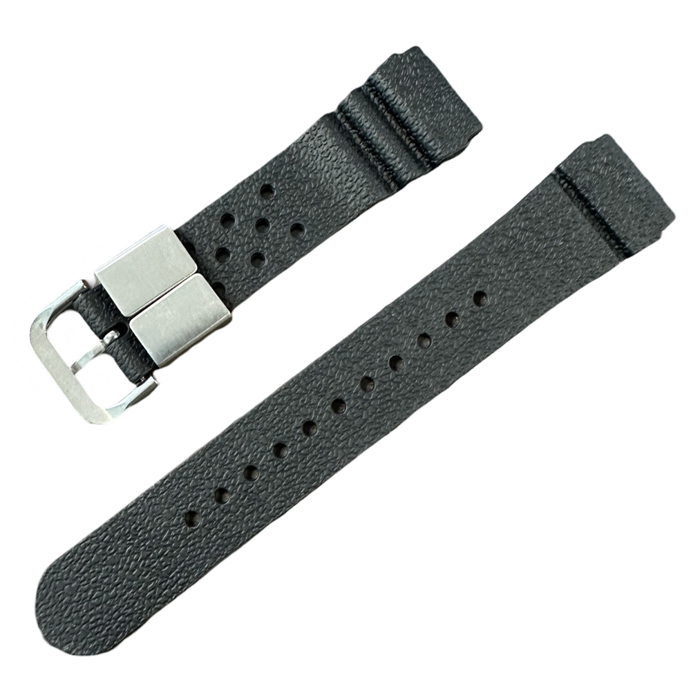 Seiko Style Flat Vent GL831 PU SS Uhrenarmband Schwarz - 22mm